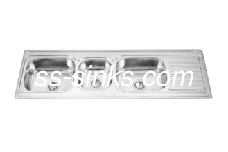 Welding Stainless Steel Sink With Double Drainboard 120x60cm
