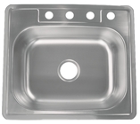 Commercial Single Bowl Stainless Steel Sink 25"X22"X9" Easy Maintenance