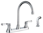 Easy Cleaning Commercial Kitchen Sink Faucet Two Handles Ceramic Valve Core