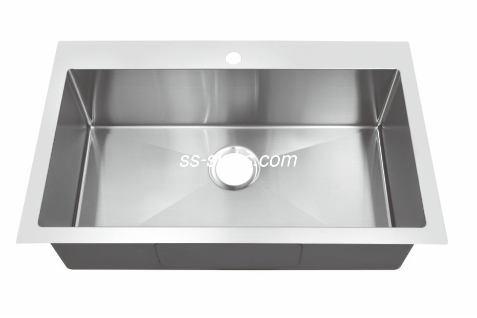 Rectangular Top Mount Stainless Steel Sink Rust Proof With Sound Dampening Pad