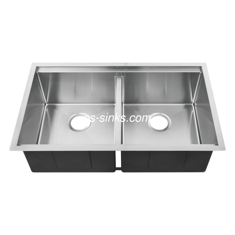 Rectangular Low Divide Kitchen Sink , Handmade Stainless Steel Kitchen Sink