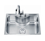 800x500mm Top Mount Stainless Steel Single Bowl Sink Noise Elimination