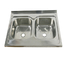 8060D Over The Counter Stainless Steel 2 Bowl Sink Kitchen Anti Corrosion