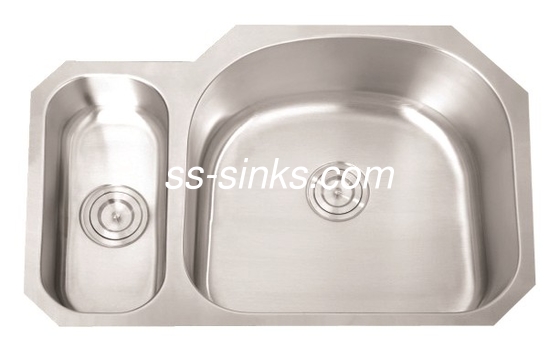China 16G Thickness Double Bowl Stainless Steel Sink , Stainless Steel Double Bowl Farmhouse Sink factory