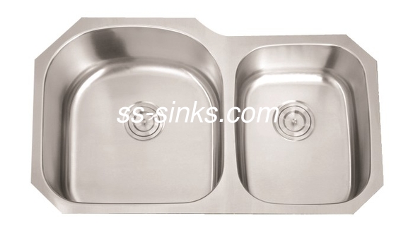 China Large Double Bowl Stainless Steel Sink , Kitchen Sink Stainless Steel Drop In Double Bowl factory