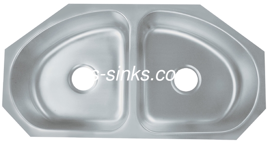 China 35&quot; Double Bowl Stainless Steel Sink , Undermount Stainless Steel Kitchen Sink factory