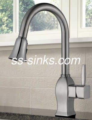 China Durable 304 Stainless Steel Faucet , Modern Single Handle Bathroom Faucet factory