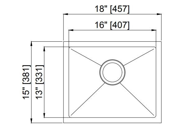 Durable Stainless Steel Corner Kitchen Sink Single Bowl Rectangular / Square Shape