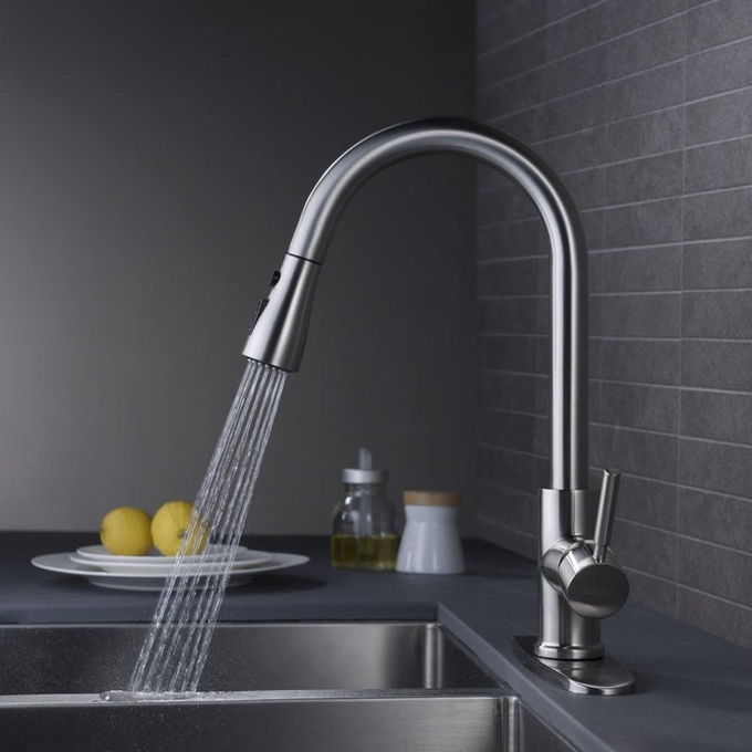 Durable 304 Stainless Steel Faucet , Modern Single Handle Bathroom Faucet