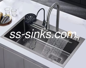 Grey color funtional Kitchen Stainless Steel single bowl Sink