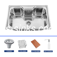 9 Inches Deep Top Mount Stainless Steel Sink With One Or Two Holes