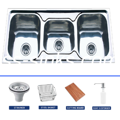 Durable Stainless Steel Kitchen Sink Double Bowl With Overflow