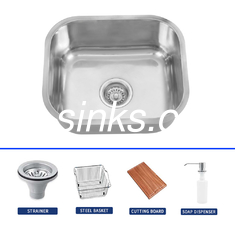 Stainless Steel Single Bowl Sink With Square Design / Up To You Required Overflow