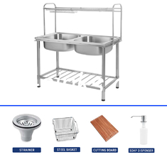 Top Mount Stainless Steel Sink Stand With 1 Bowl And Rust Resistant