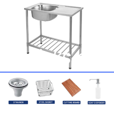 Stainless Steel SS Single Bowl Kitchen Sink For OEM Specifications