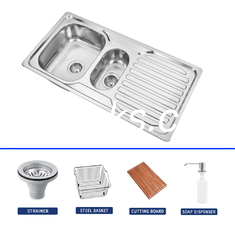 Rectangular Bowl Shape Topmount Kitchen Sink With 9 Inches Depth