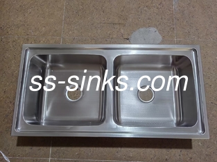 Big Size Equal Bowl Kitchen Stainless Steel Double Bowl Sink