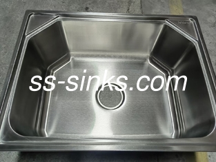 Top Mount Big Hexagon Stainless Steel Single Bowl Sink Above Counter