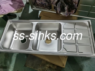 Colander Accessories Included Apron Stainless Steel Kitchen Sink With Drainboard