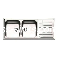 Stainless Steel Kitchen Sink With Drainboard Rust Resistant Durable
