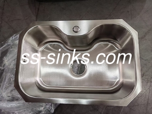 SUS304 Loft Kitchen Grade Stainless Steel Single Bowl Sink With Corrosion-Resistant Drainer