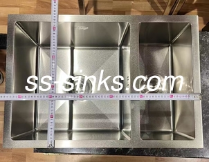 Stainless Steel Double Bowl Sink Basket Drainer Center Drain Placement Included Accessories Basket
