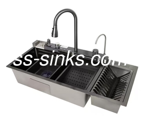Grid Accessories Included 18/10 Chromium/Nickel Corner Stainless Steel Kitchen Sink