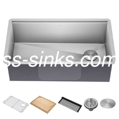 Modern Style Topmount Kitchen Sink featuring 3.5 Inch Drain Opening Rectangular Bowl Shape