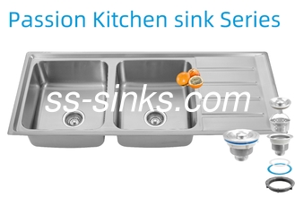 1200 X 500 Mm Corner Stainless Steel Kitchen Sink Rear Drain Placement for Your Restaurant Kitchen