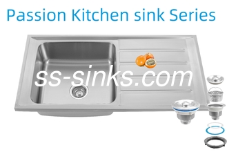 Modern Rear Drain Placement Kitchen Sink With Drainboard for Contemporary Kitchens
