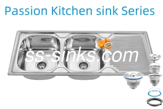 1200 X 500 Mm Apron Stainless Steel Kitchen Sink with 0.6mm/0.8mm/1.0mm Thickness and Product Size