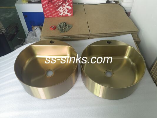 OEM Color 3mm Stainless Steel 304 Round Basin For Bathroom With Faucet