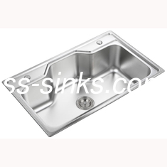 Two Holes Electroplated SS Single Bowl Undermount Sink 800*500*230mm