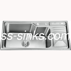 Chromium Nickel Single Bowl Ss Kitchen Sinks With Drainer Anti Corrosion