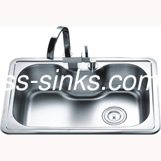 Satin Brushed Top Mount Single Bowl Stainless Steel Sink With Faucet 660*460*210mm