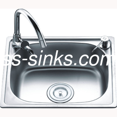 Nickel SUS304 Polished Stainless Steel One Bowl Sink 450x390x200mm