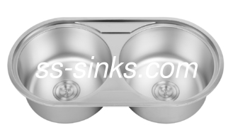 0.7mm Round Stainless Steel Above Counter Sink 840*450*215mm