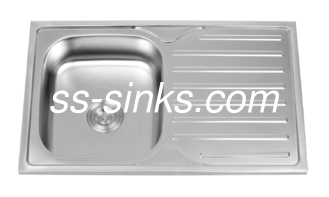 Topmount Kitchen Single Bowl Sink With Drainboard One Tap Hole
