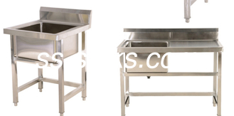 Topmount Handmade Stainless Steel Sink Stand For Hotel Freestanding Table