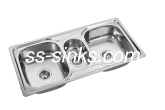 205mm Triple Stainless Steel 	Topmount Kitchen Sink Anti Corrosion