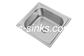 Brushed Finish SS Square Single Bowl Kitchen Sink 0.6mm 0.8mm