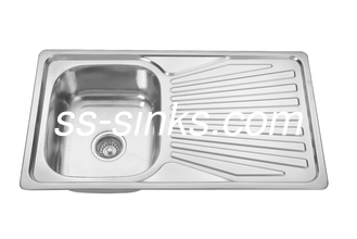 OEM Top Mount Stainless Steel Single Bowl Kitchen Sink With Drainboard 36x20