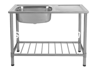 1000*500mm Freestanding Stainless Steel Basin Stand With Drainboard Faucet