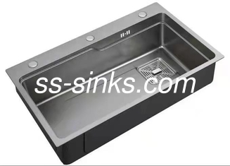 Chromium Handmade Stainless Steel Topmount Kitchen Sink With Accessories