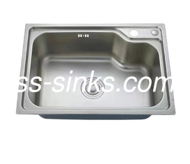 0.9mm Thick SUS 304 Stainless Steel Single Bowl Sink With Soap Dispenser