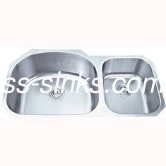 Big Size Brushed Undermount Stainless Steel Kitchen Sink Double Basin