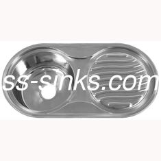0.7mm Brushed Stainless Steel Kitchen Sink With Drainboard 1 Faucet Hole