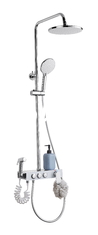 Polishing Brushed Wall Mounted Stainless Steel Shower Set Electric Plating