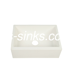 3-1/2'' Matte White Farmhouse Sink  80% Quartz Crystals Single Basin Sink