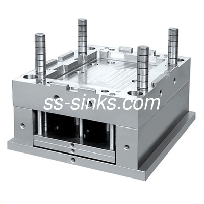 SUS304 Kitchen Sink Mould 18 Guage R20 Angle One Piece Double Basin